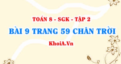 Bài 9 trang 59 Toán 8 Chân trời sáng tạo Tập 2